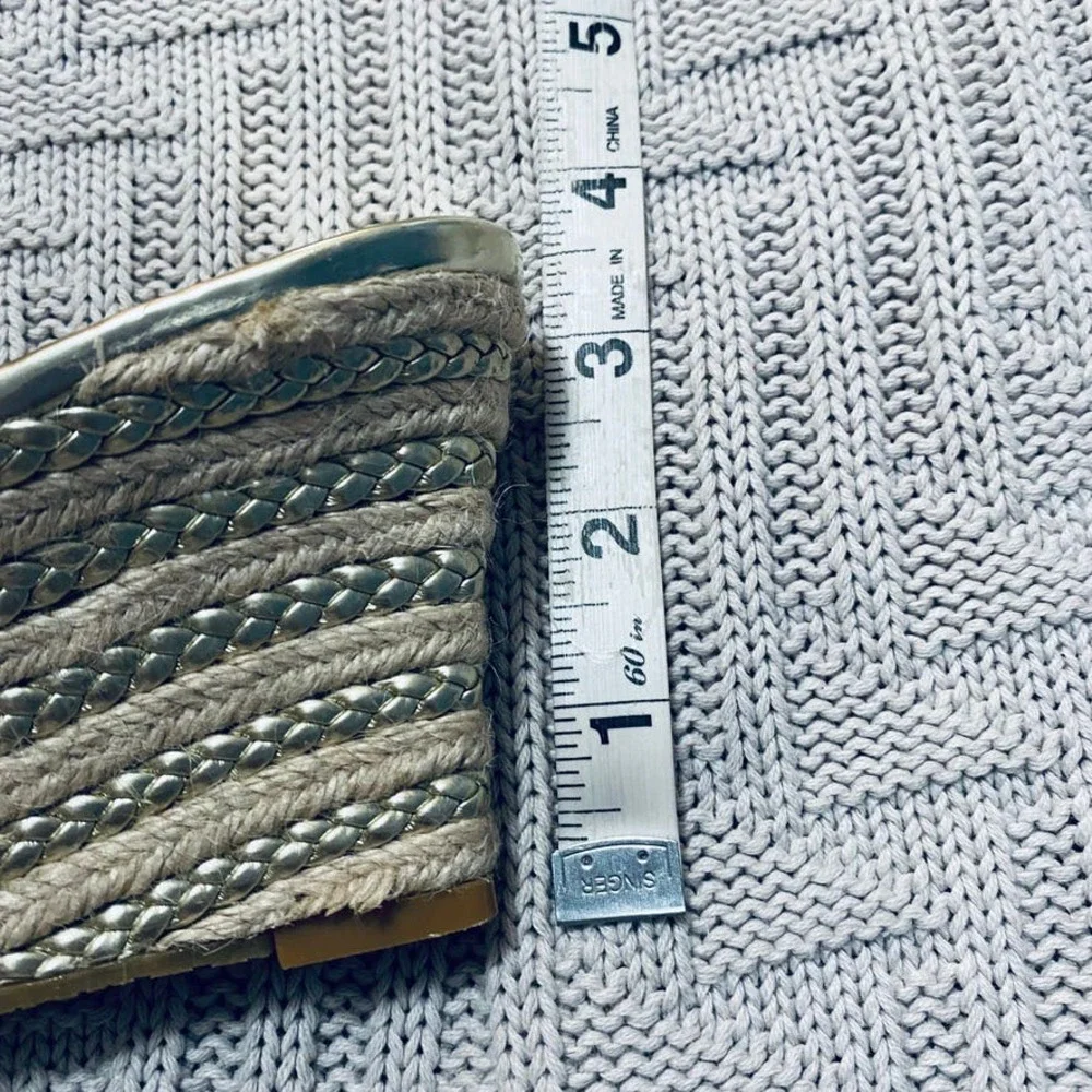 Michael Michael Kors platinum espadrille wedge sandals
